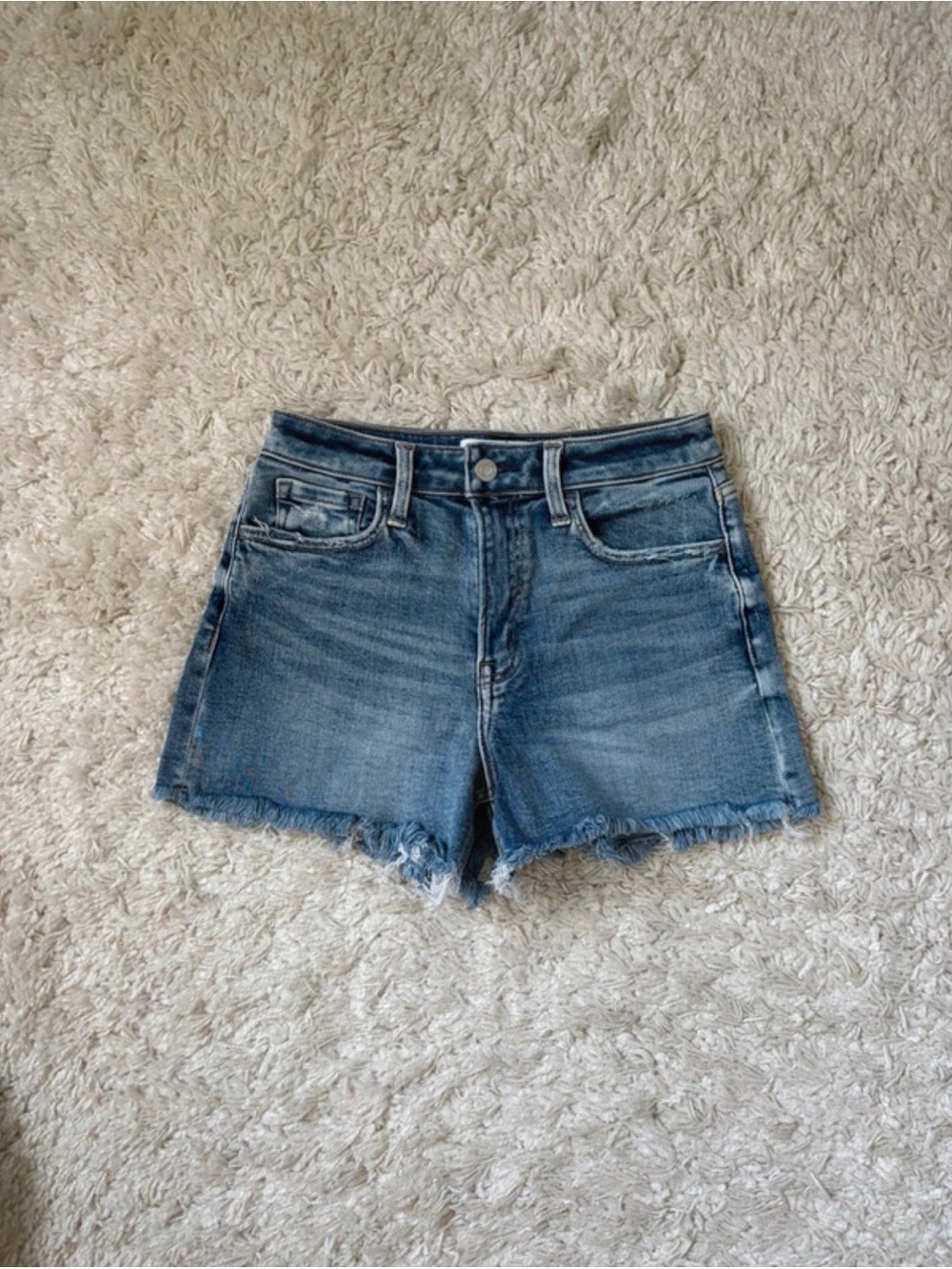 Vervet By Flying Monkey High Rise Raw Hem Denim Shorts - Picture 9 of 10